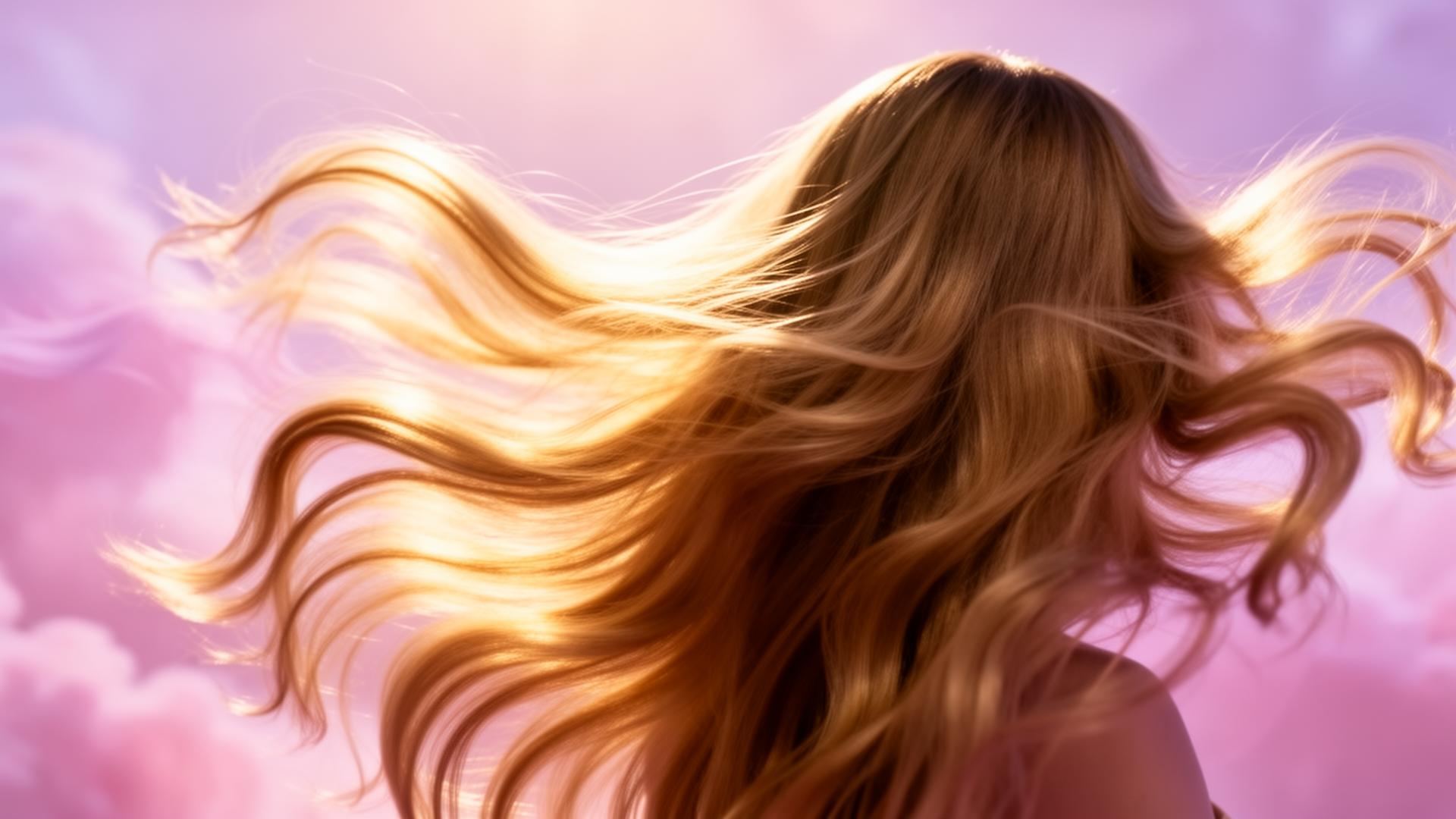 Cabelo luminoso ao vento